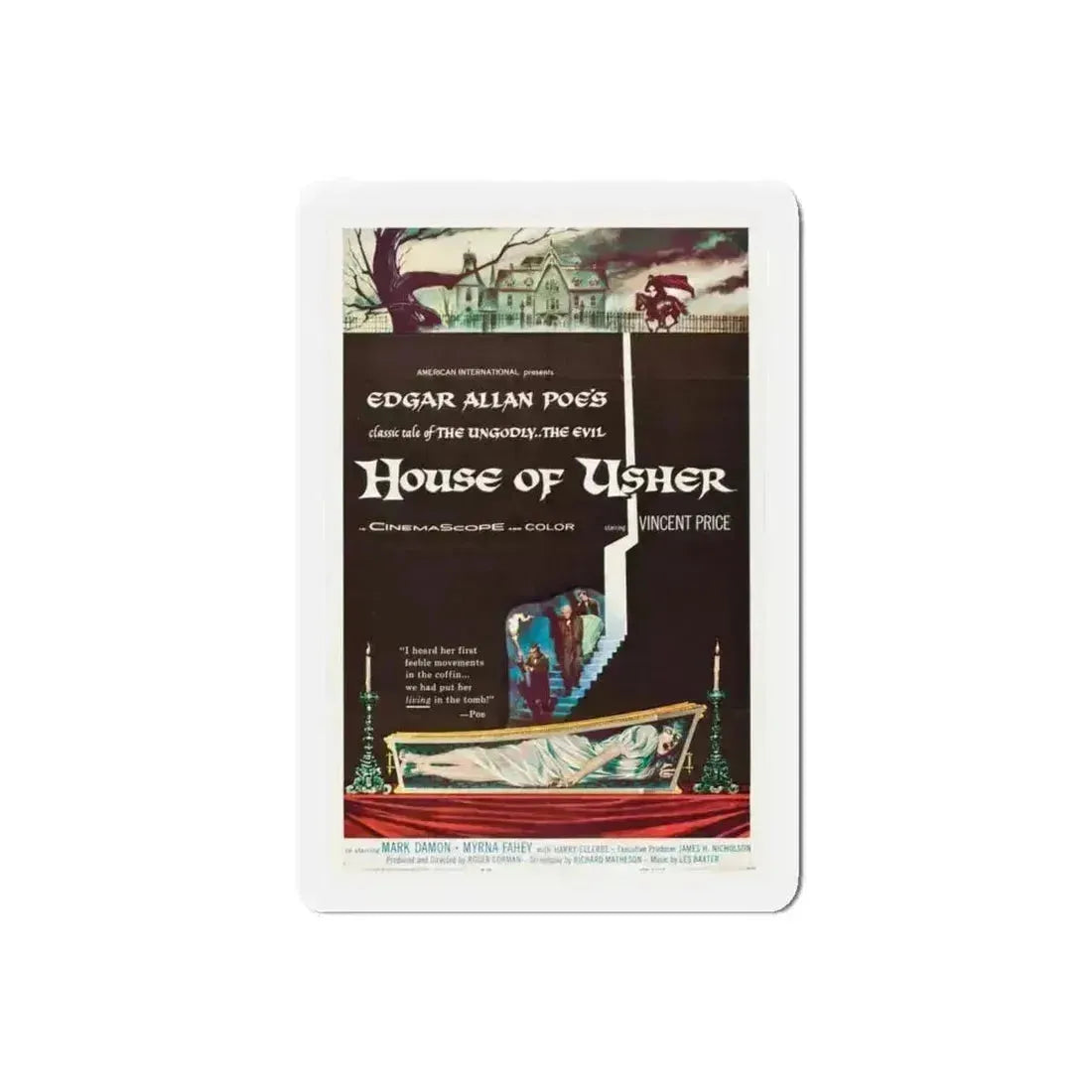 HOUSE OF USHER 1960 Movie Poster - Refrigerator Magnet - The Sticker Space