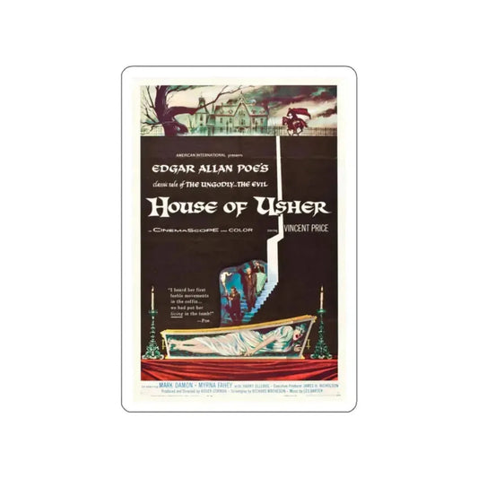 HOUSE OF USHER 1960 Movie Poster STICKER Vinyl Die-Cut Decal 2 Inch - The Sticker Space