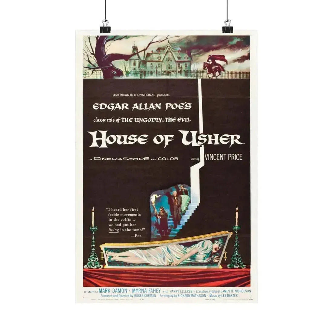 HOUSE OF USHER 1960 - Paper Movie Poster 12″ x 18″ Matte - The Sticker Space