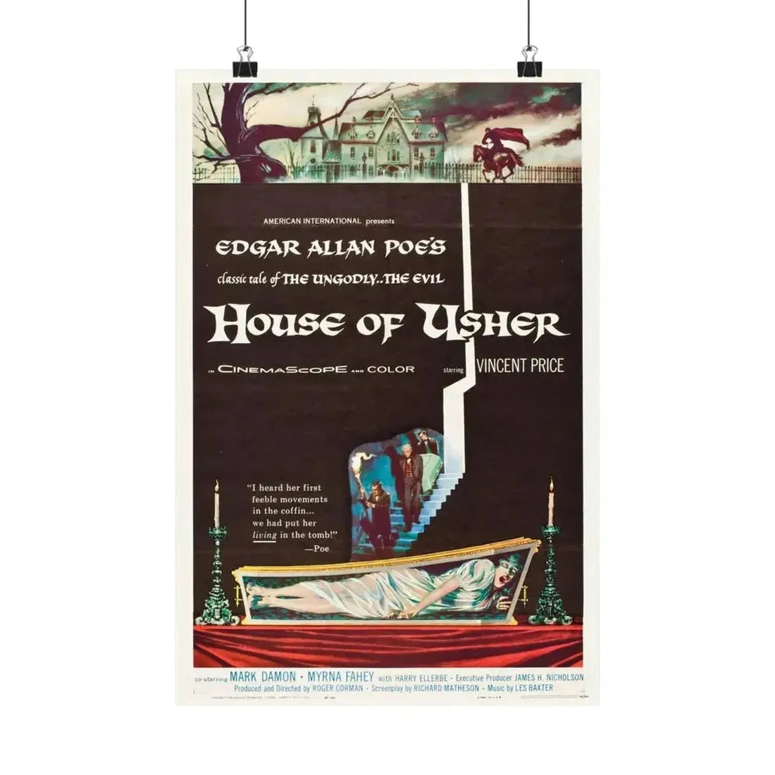 HOUSE OF USHER 1960 - Paper Movie Poster - The Sticker Space
