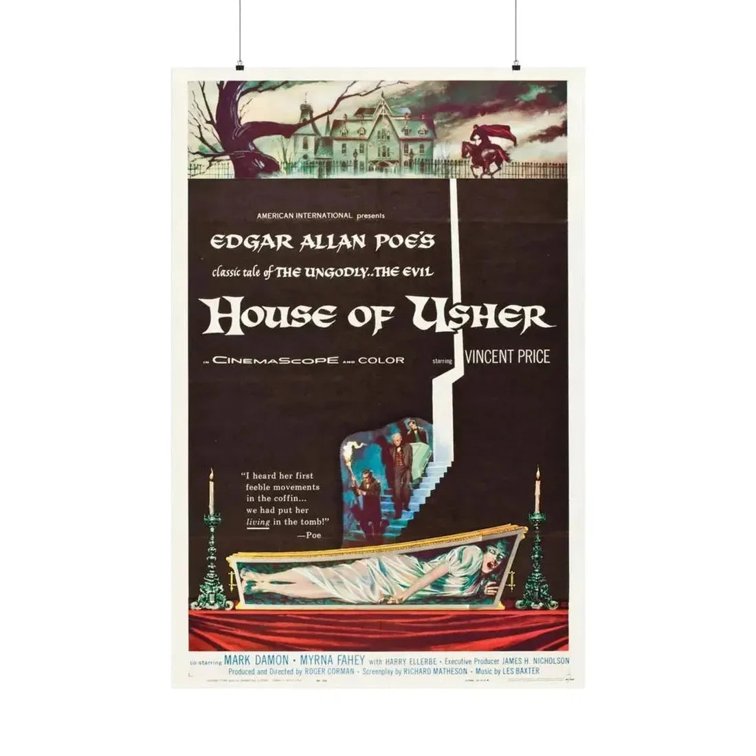 HOUSE OF USHER 1960 - Paper Movie Poster - The Sticker Space