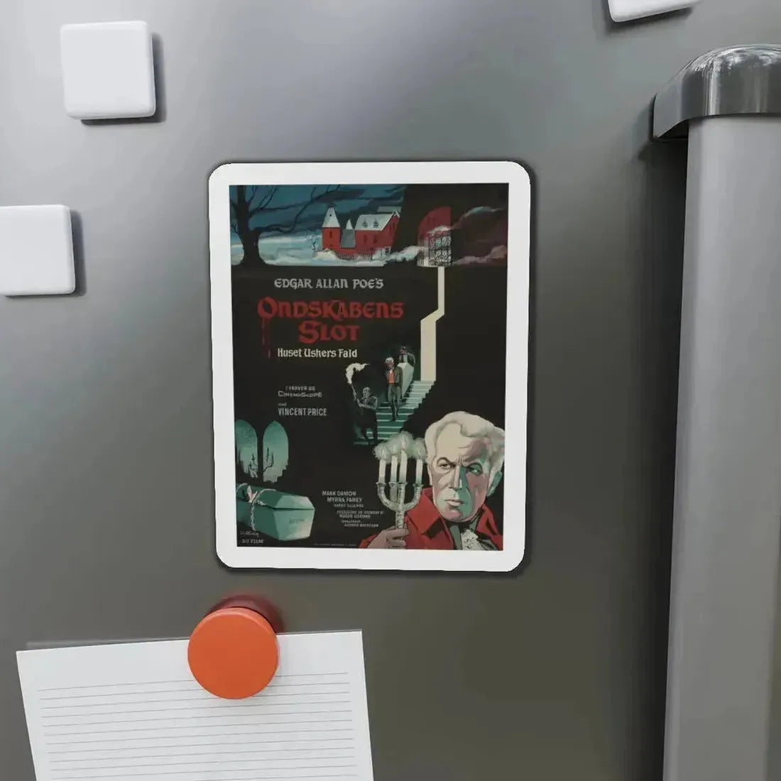 HOUSE OF USHER (DANISH) 1960 Movie Poster - Refrigerator Magnet - The Sticker Space