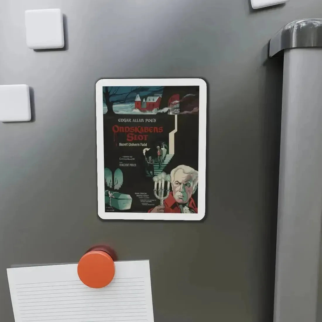 HOUSE OF USHER (DANISH) 1960 Movie Poster - Refrigerator Magnet - The Sticker Space