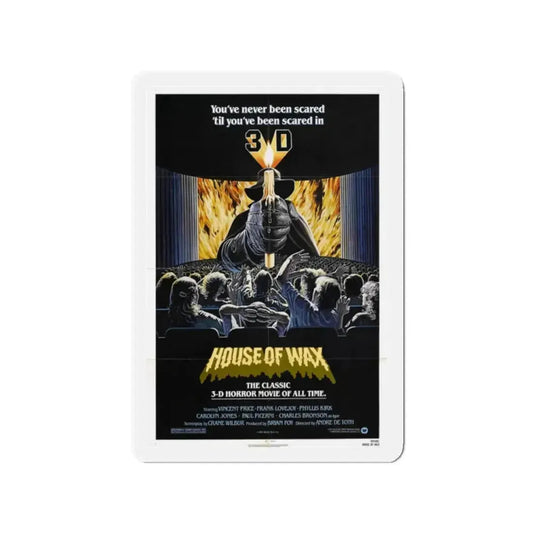 HOUSE OF WAX 1953 Movie Poster - Refrigerator Magnet 2 Inch Die-Cut - The Sticker Space