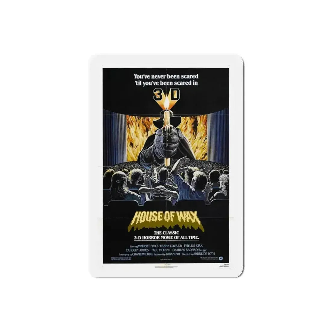 HOUSE OF WAX 1953 Movie Poster - Refrigerator Magnet 5 Inch Die-Cut - The Sticker Space