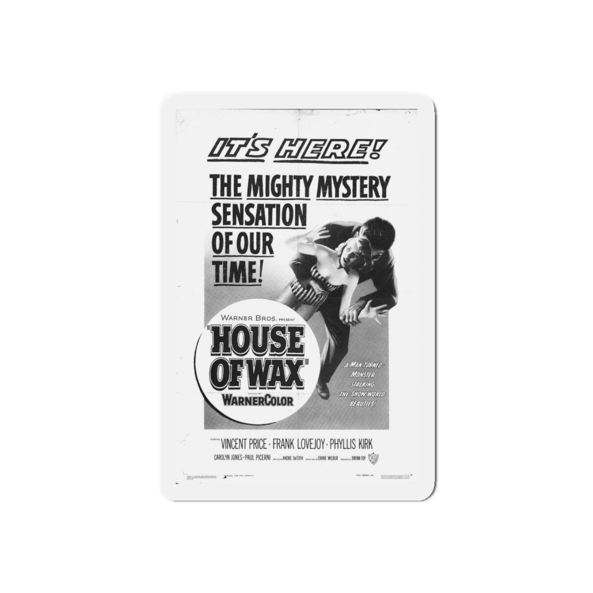 HOUSE OF WAX (3) 1953 Movie Poster - Refrigerator Magnet-4" x 4"-The Sticker Space