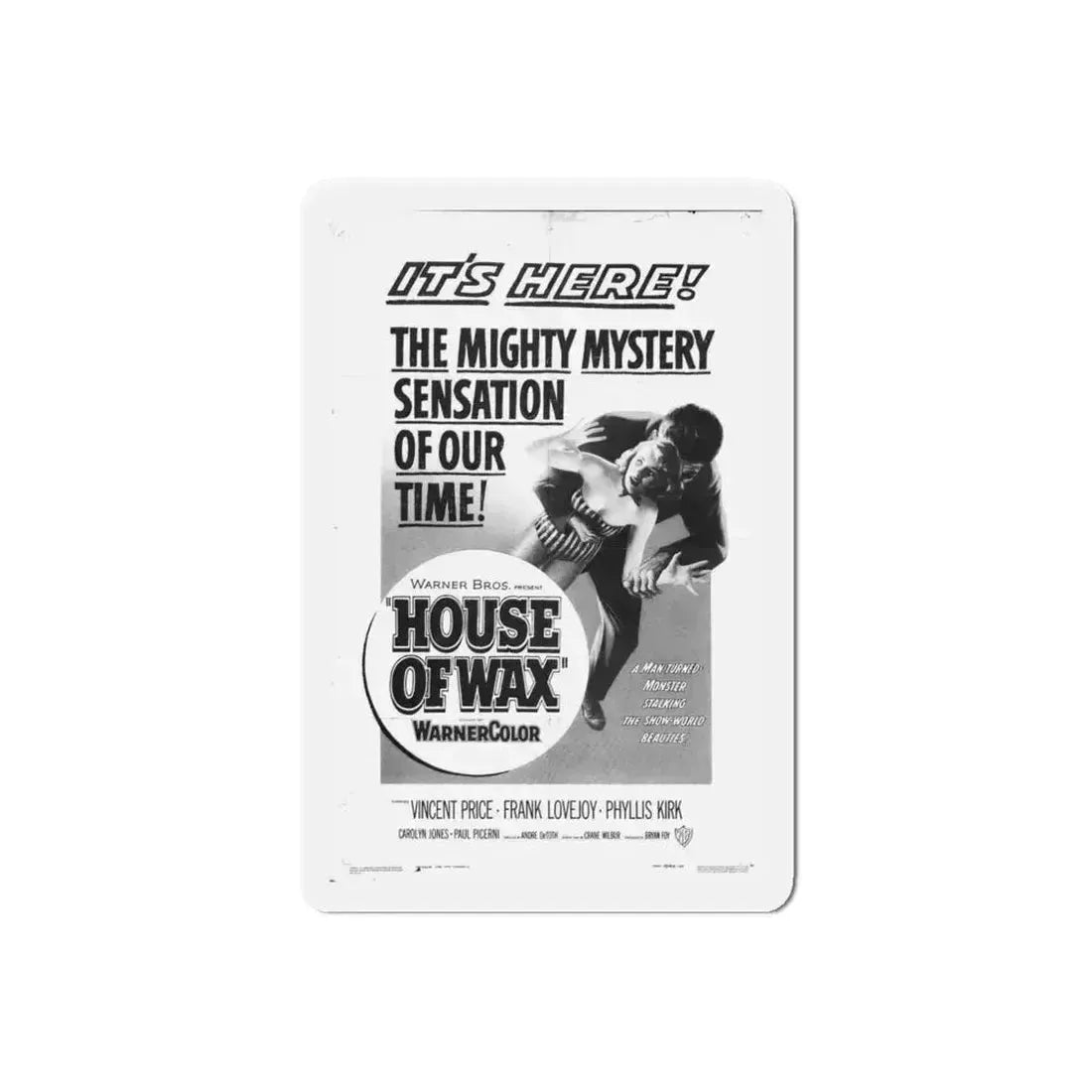 HOUSE OF WAX (3) 1953 Movie Poster - Refrigerator Magnet 6 Inch Die-Cut - The Sticker Space