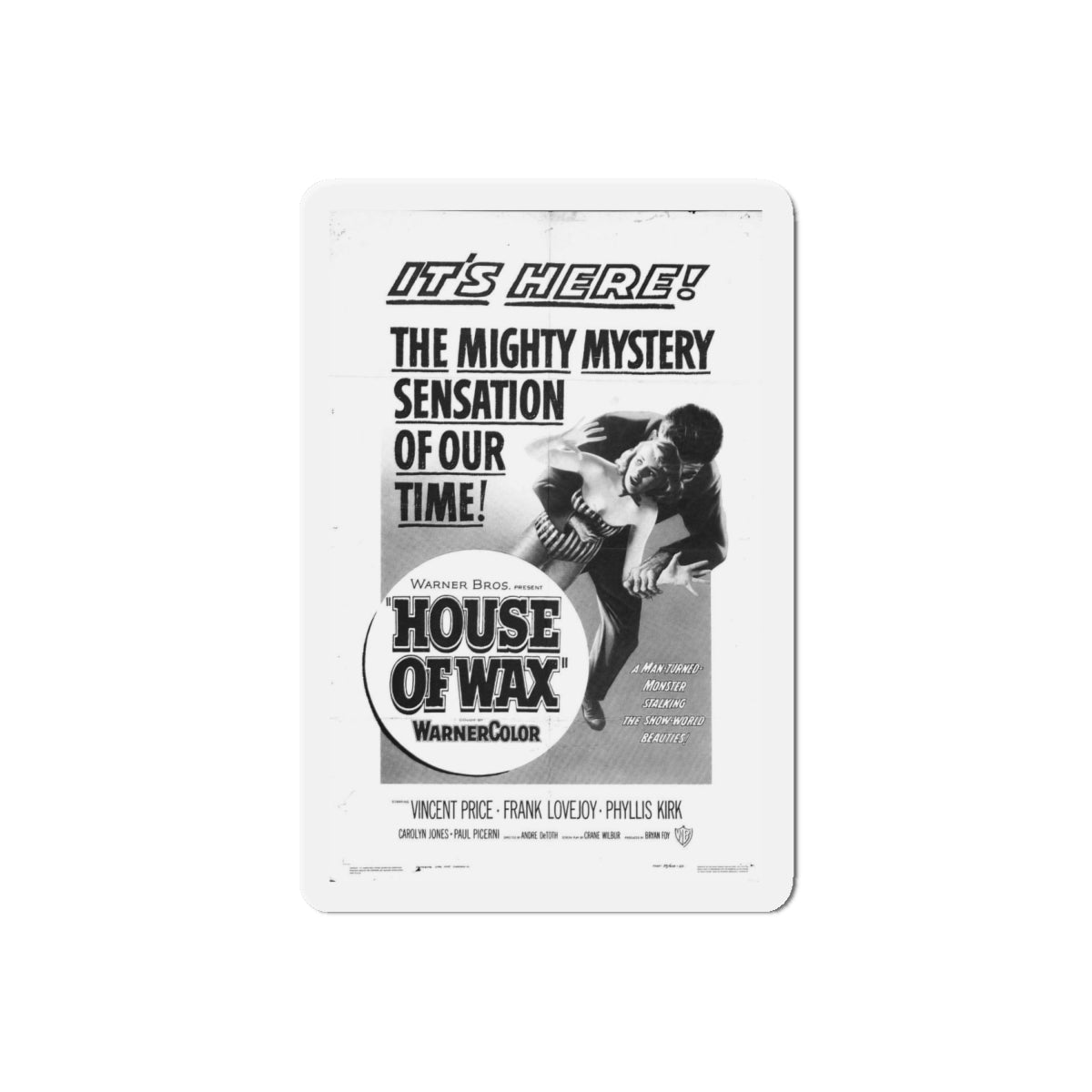 HOUSE OF WAX (3) 1953 Movie Poster - Refrigerator Magnet-6" × 6"-The Sticker Space