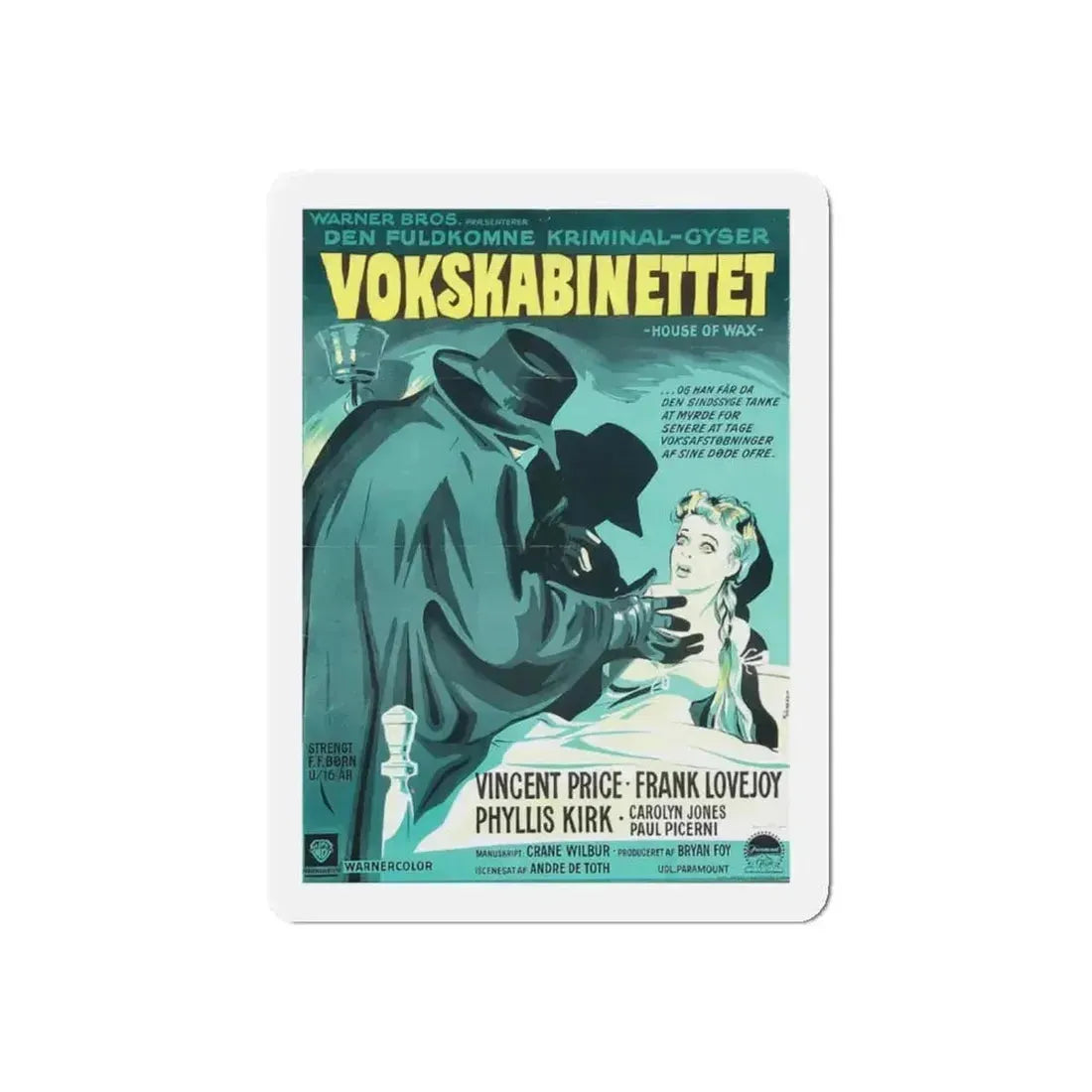 HOUSE OF WAX (DANISH) 1953 Movie Poster - Refrigerator Magnet 4 Inch Die-Cut - The Sticker Space