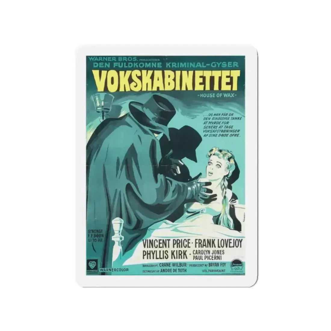 HOUSE OF WAX (DANISH) 1953 Movie Poster - Refrigerator Magnet - The Sticker Space