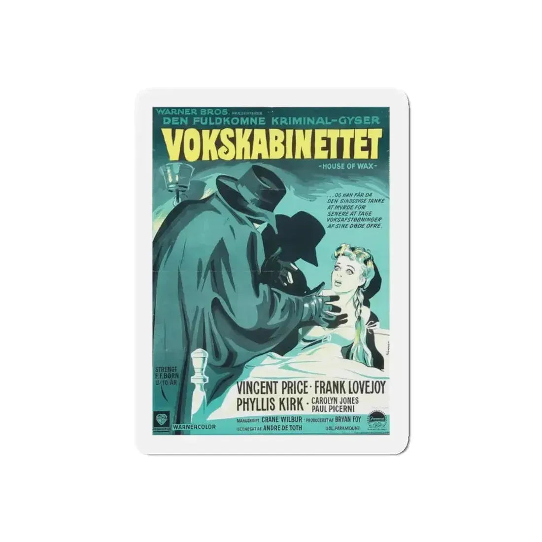 HOUSE OF WAX (DANISH) 1953 Movie Poster - Refrigerator Magnet - The Sticker Space