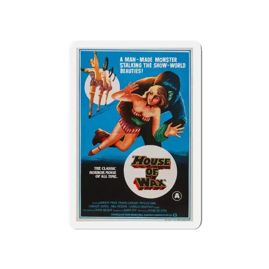 HOUSE OF WAX (INDIAN) 1953 Movie Poster - Refrigerator Magnet 3 Inch Die-Cut - The Sticker Space