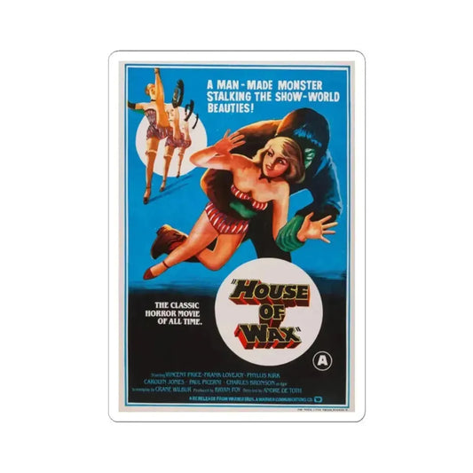 HOUSE OF WAX (INDIAN) 1953 Movie Poster - STICKER Vinyl Kiss-Cut Decal 2 Inch White - The Sticker Space