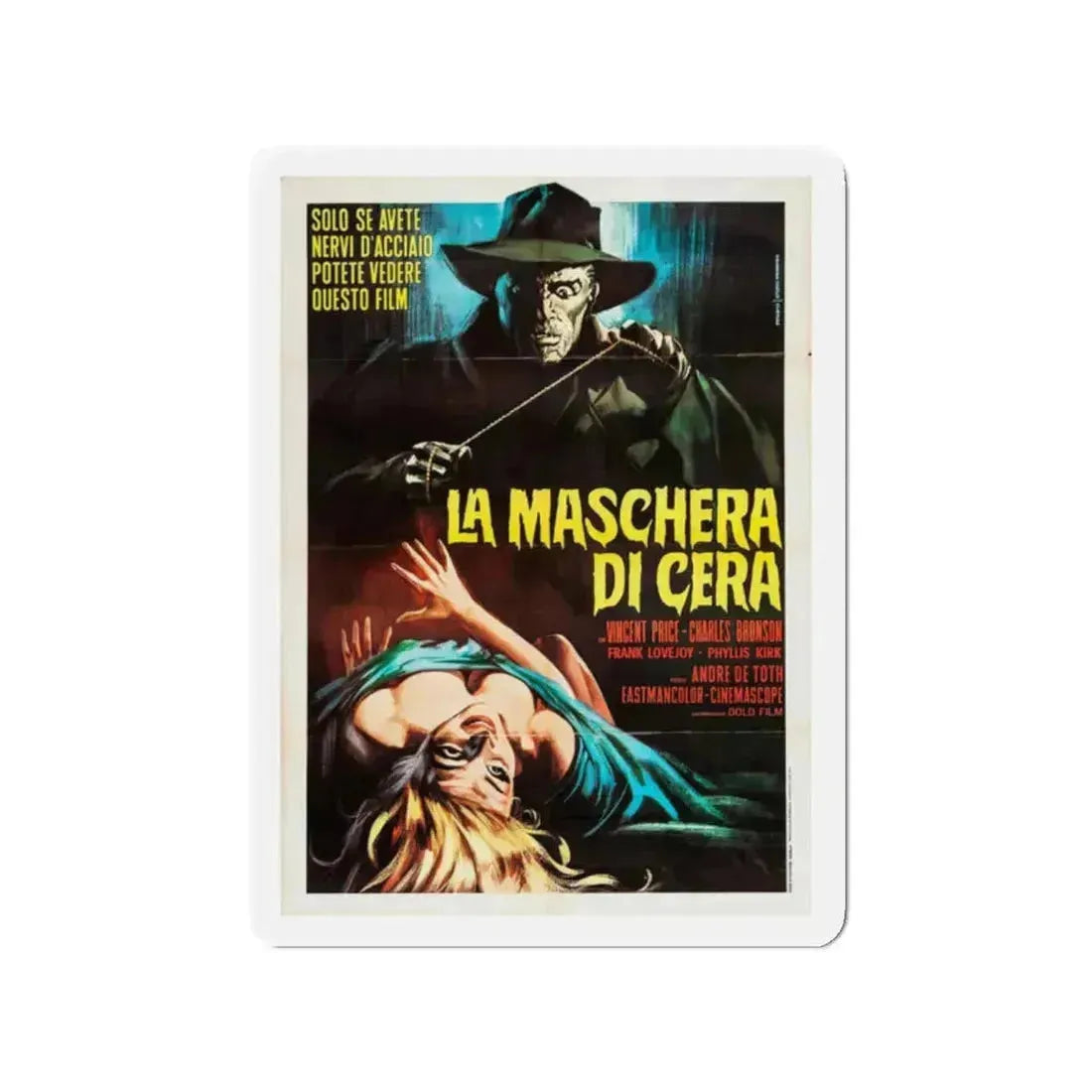 HOUSE OF WAX (ITALIAN) 1953 Movie Poster - Refrigerator Magnet 2 Inch Die-Cut - The Sticker Space