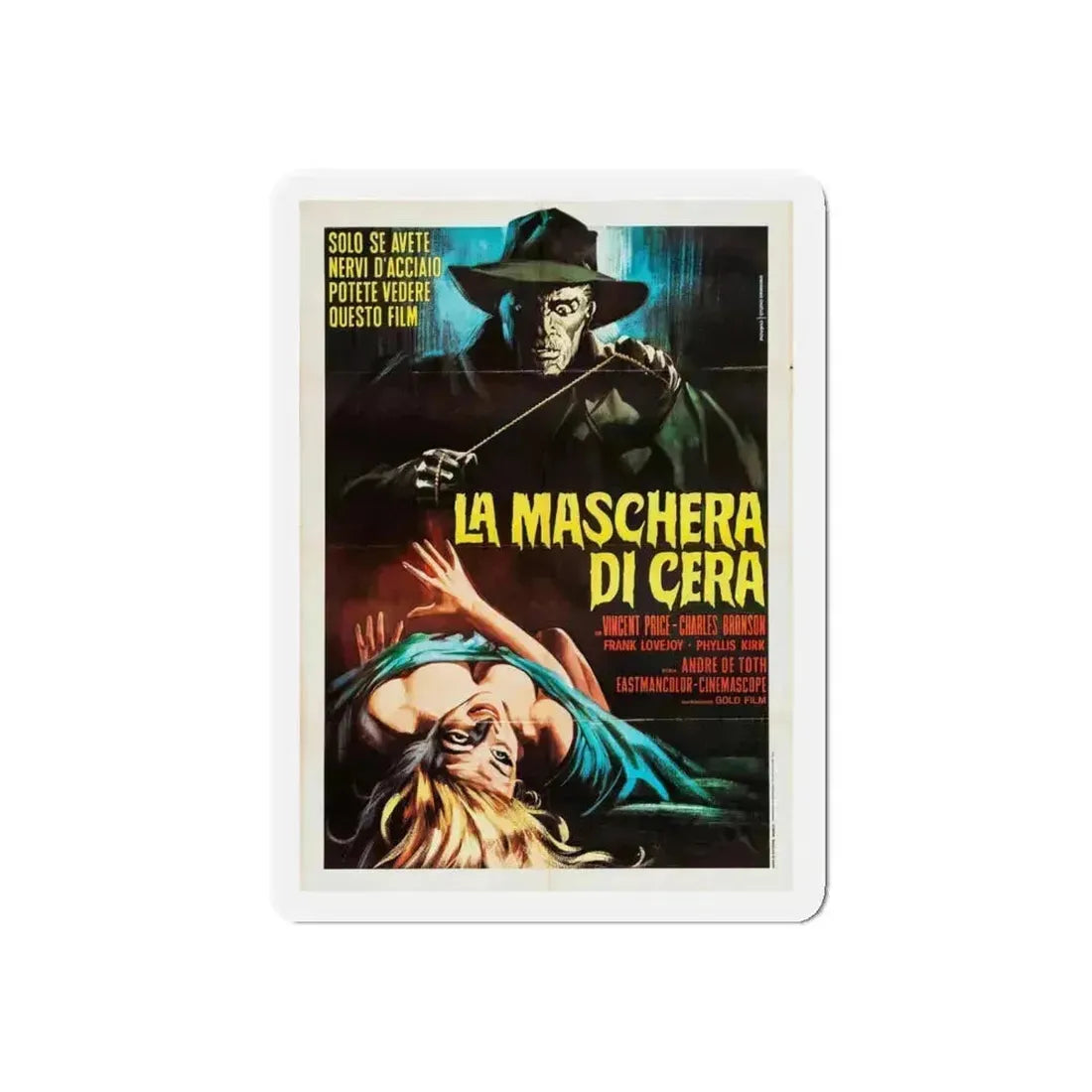 HOUSE OF WAX (ITALIAN) 1953 Movie Poster - Refrigerator Magnet 4 Inch Die-Cut - The Sticker Space