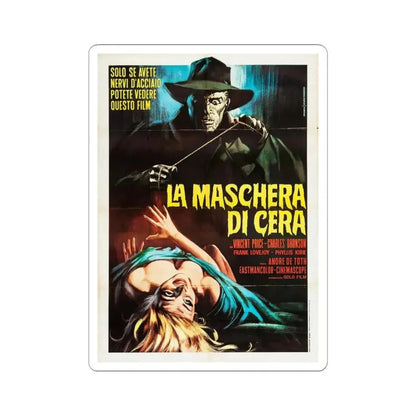 HOUSE OF WAX (ITALIAN) 1953 Movie Poster - STICKER Vinyl Kiss-Cut Decal 4 Inch White - The Sticker Space