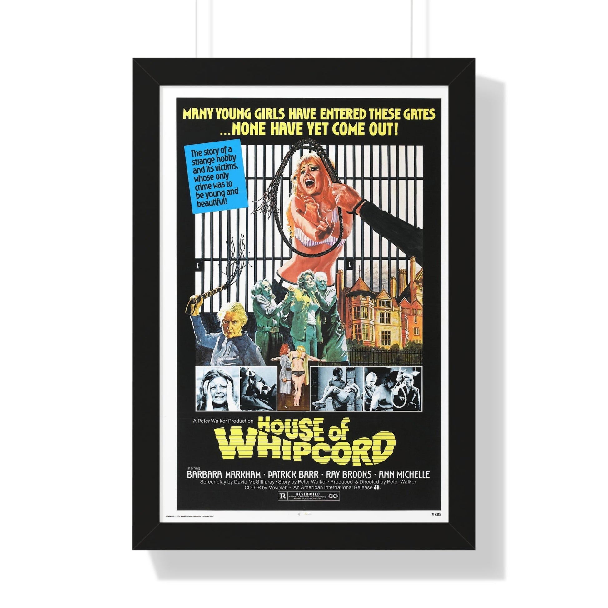 HOUSE OF WHIPCORD 1974 - Framed Movie Poster-16″ x 24″-The Sticker Space