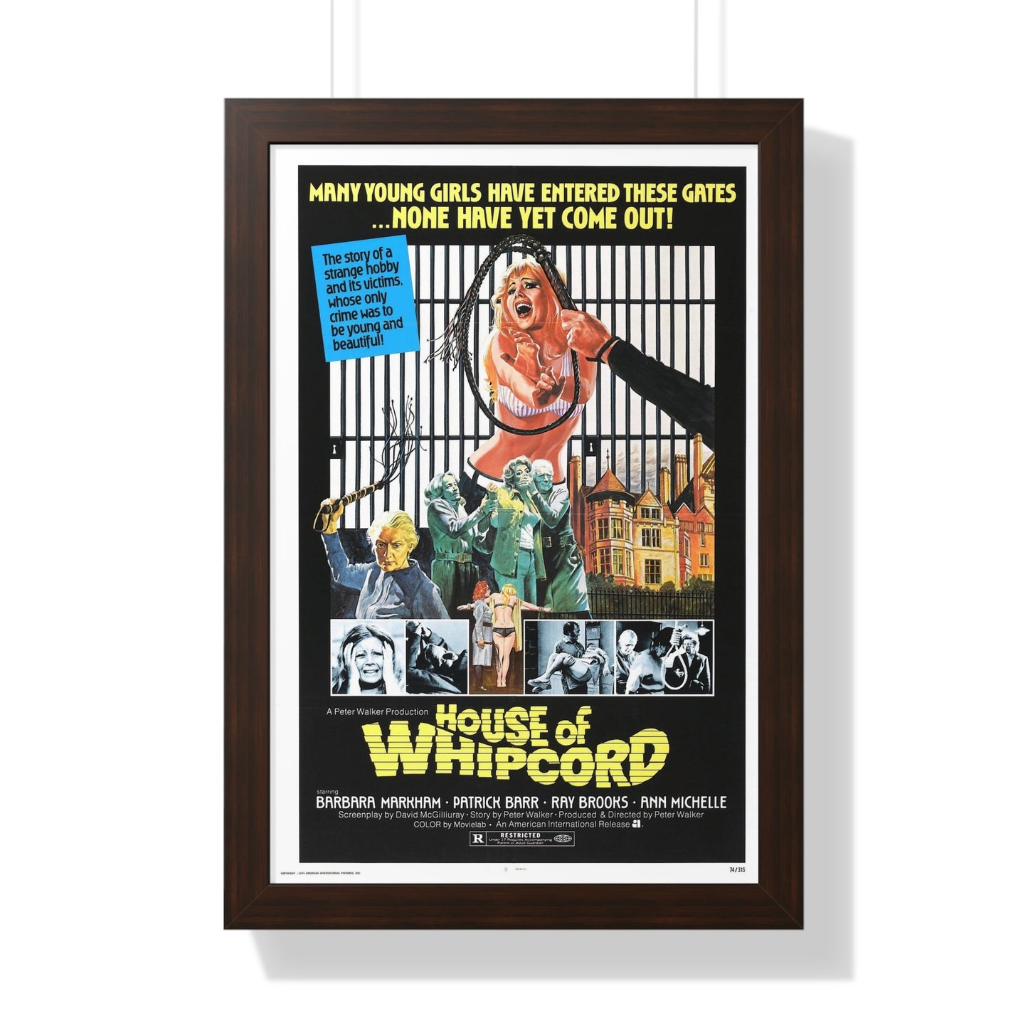 HOUSE OF WHIPCORD 1974 - Framed Movie Poster-16″ x 24″-The Sticker Space