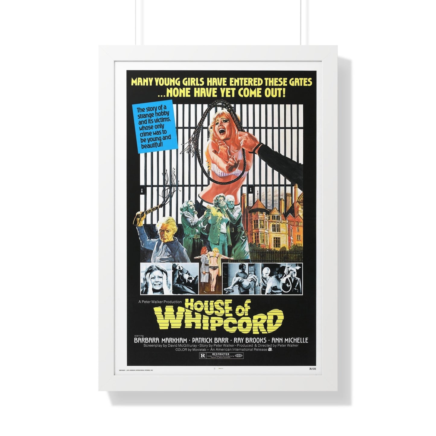 HOUSE OF WHIPCORD 1974 - Framed Movie Poster-20" x 30"-The Sticker Space