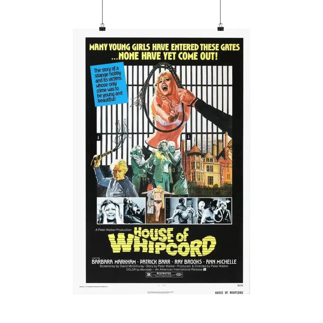 HOUSE OF WHIPCORD 1974 - Paper Movie Poster - The Sticker Space