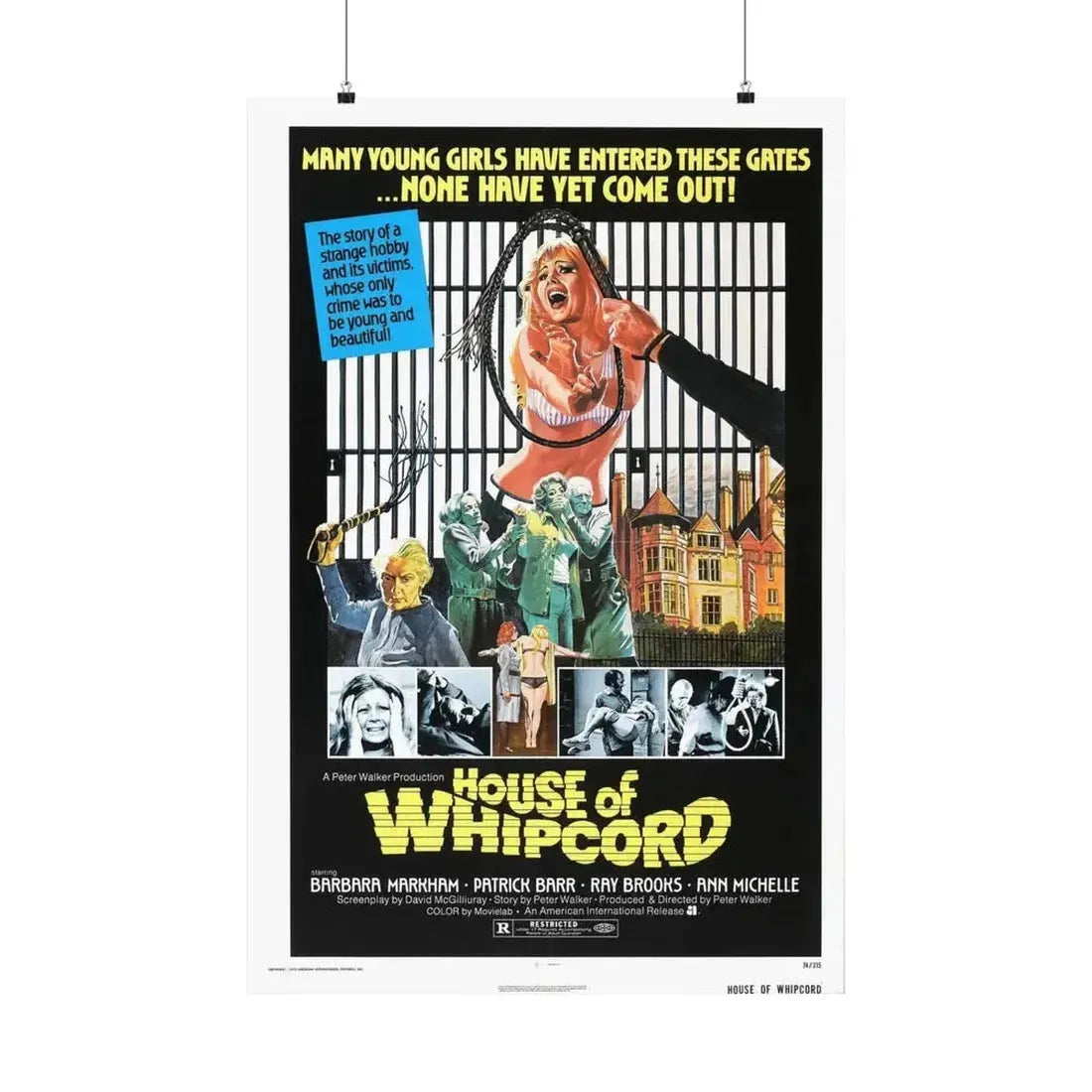 HOUSE OF WHIPCORD 1974 - Paper Movie Poster - The Sticker Space