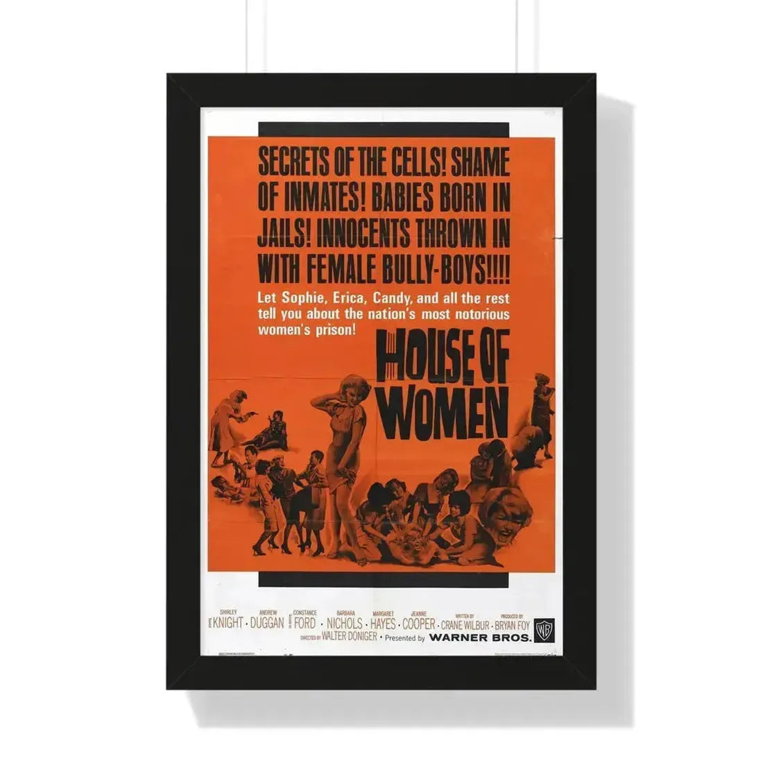 HOUSE OF WOMEN 1962 - Framed Movie Poster 16″ x 24″ Black - The Sticker Space