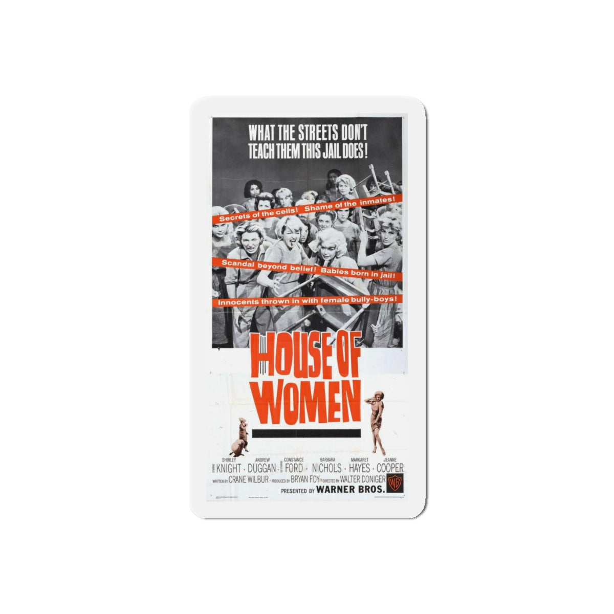 HOUSE OF WOMEN (2) 1962 Movie Poster - Refrigerator Magnet-4" x 4"-The Sticker Space