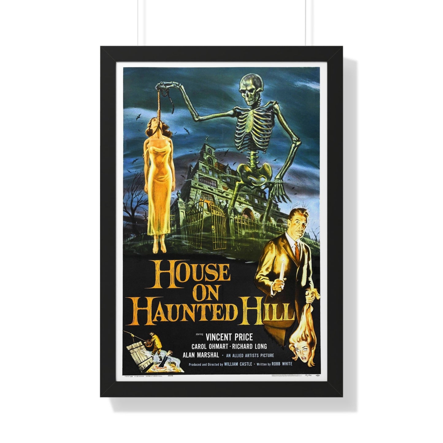 HOUSE ON HAUNTED HILL 1958 - Framed Movie Poster-20" x 30"-The Sticker Space