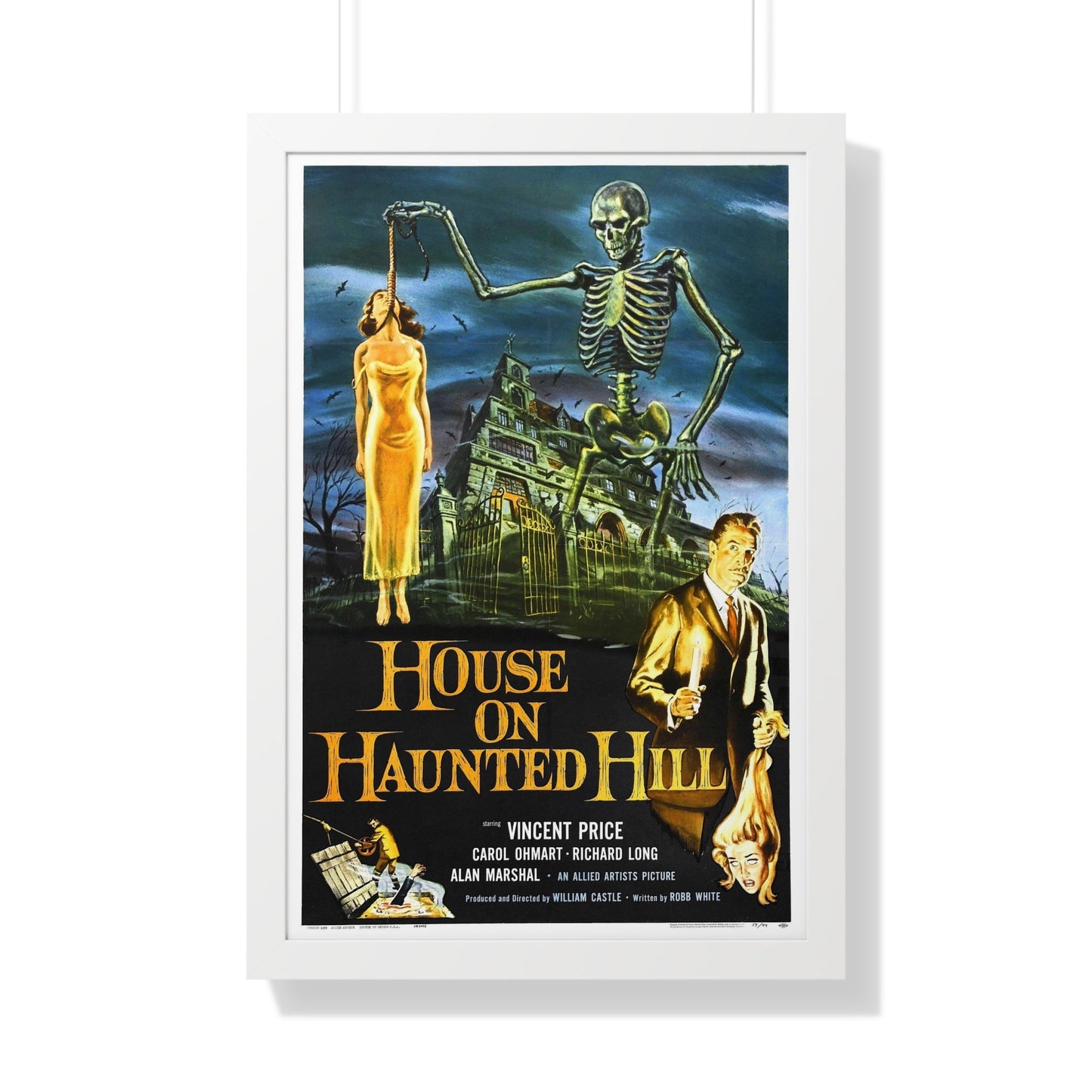 HOUSE ON HAUNTED HILL 1958 - Framed Movie Poster-20" x 30"-The Sticker Space