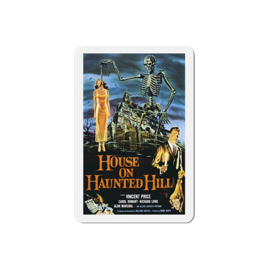 House on Haunted Hill 1959 Movie Poster Die-Cut Magnet-2 Inch-The Sticker Space