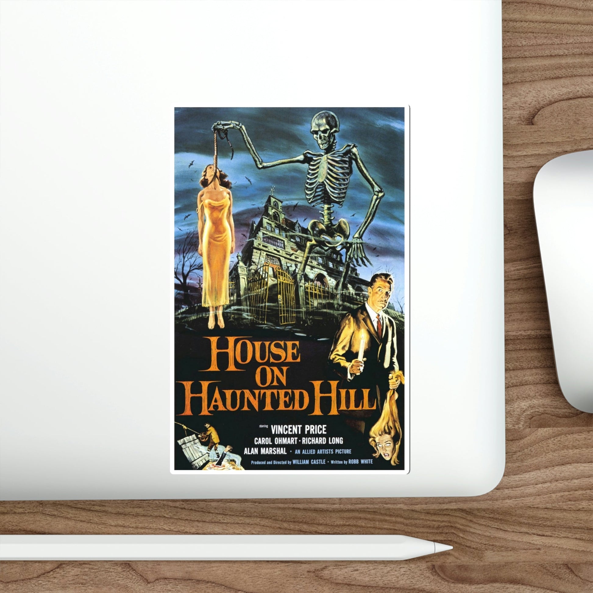 House on Haunted Hill 1959 Movie Poster STICKER Vinyl Die-Cut Decal-The Sticker Space