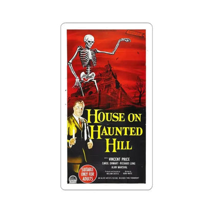 HOUSE ON HAUNTED HILL (3) 1958 Movie Poster - STICKER Vinyl Kiss-Cut Decal 4 Inch White - The Sticker Space