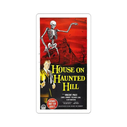 HOUSE ON HAUNTED HILL (3) 1958 Movie Poster - STICKER Vinyl Kiss-Cut Decal 6 Inch White - The Sticker Space