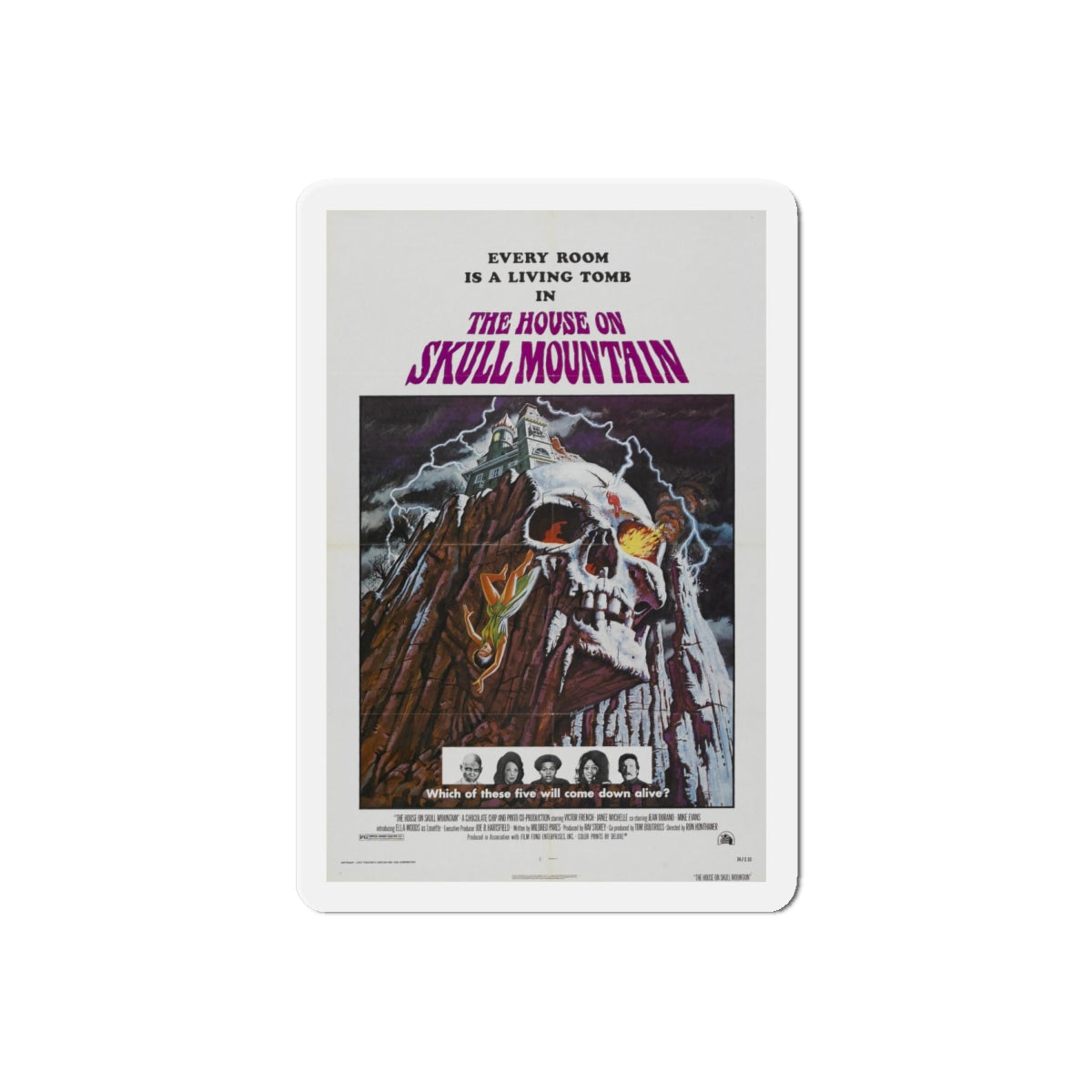 HOUSE ON SKULL MOUNTAIN 1974 Movie Poster - Refrigerator Magnet-6" × 6"-The Sticker Space