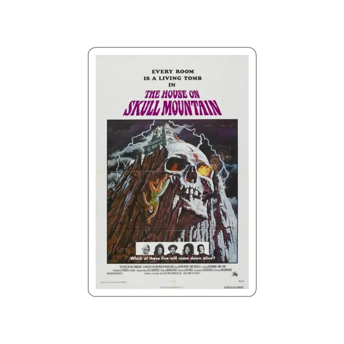 HOUSE ON SKULL MOUNTAIN 1974 Movie Poster STICKER Vinyl Die-Cut Decal 3 Inch - The Sticker Space