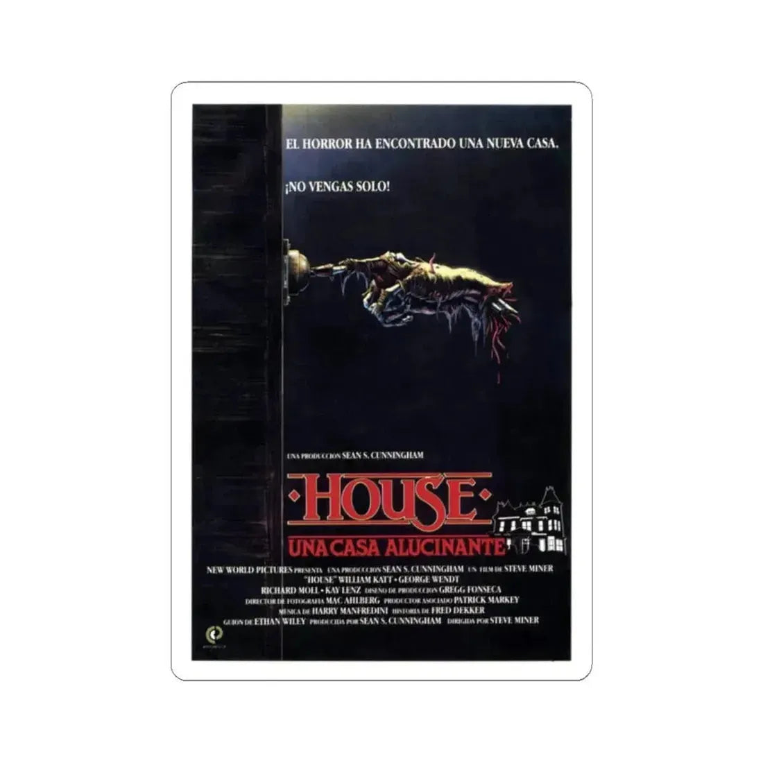 HOUSE (SPANISH) 1985 Movie Poster - STICKER Vinyl Kiss-Cut Decal 2 Inch White - The Sticker Space