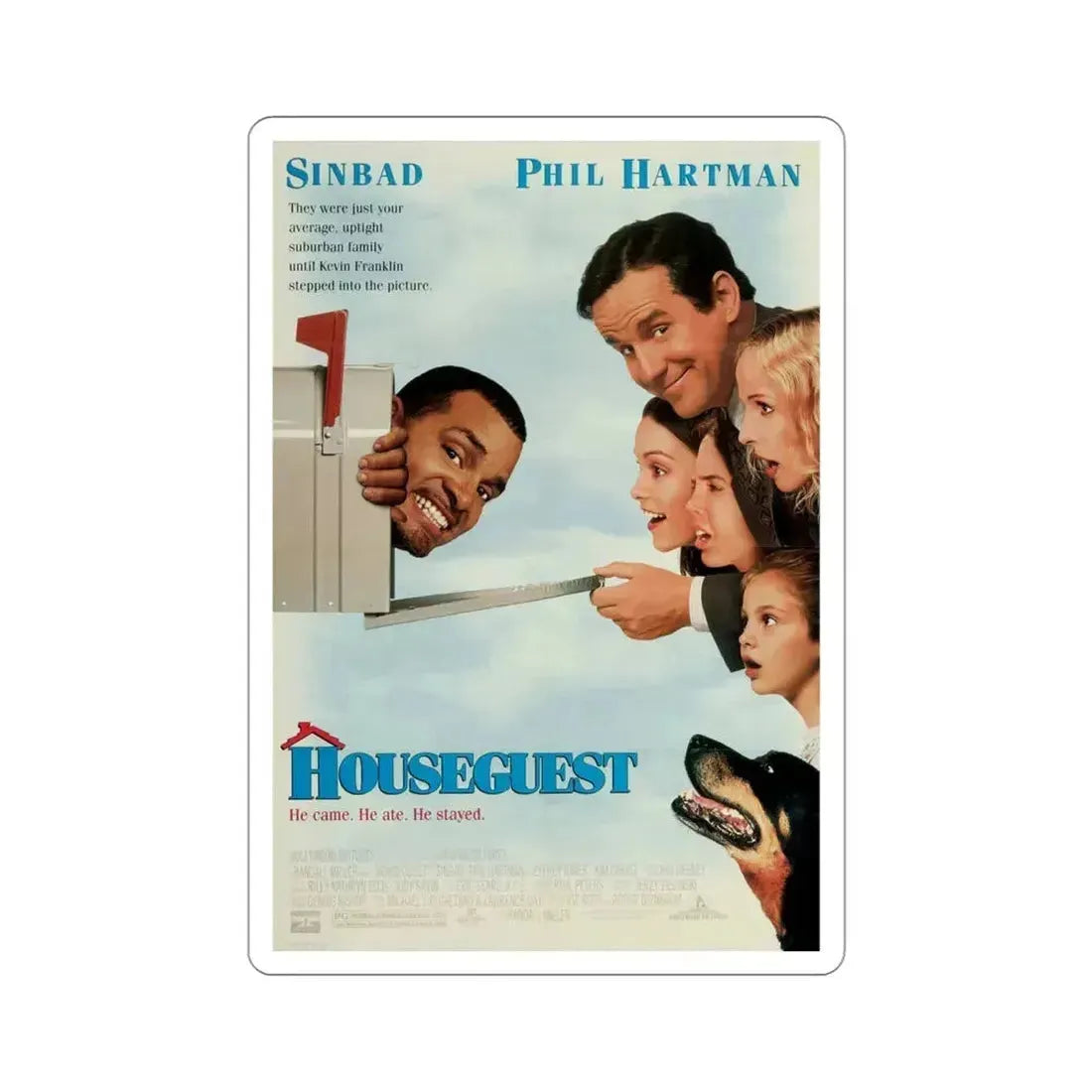 Houseguest 1995 Movie Poster STICKER Vinyl Die-Cut Decal 4 Inch - The Sticker Space