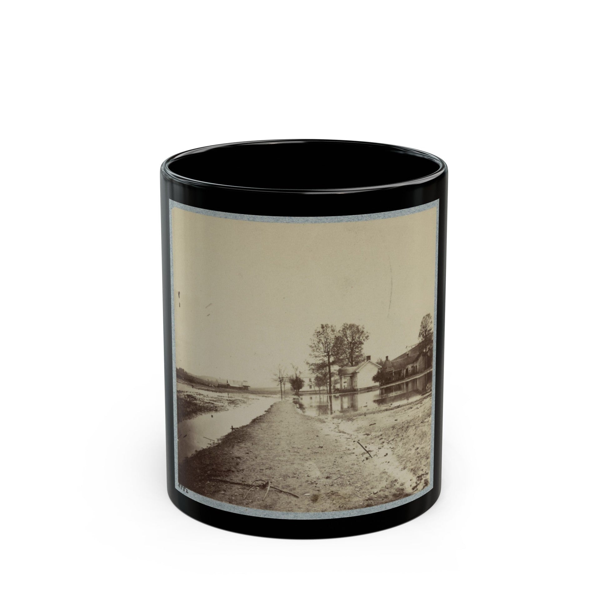 Houses In Flooded Area (U.S. Civil War) Black Coffee Mug-11oz-The Sticker Space