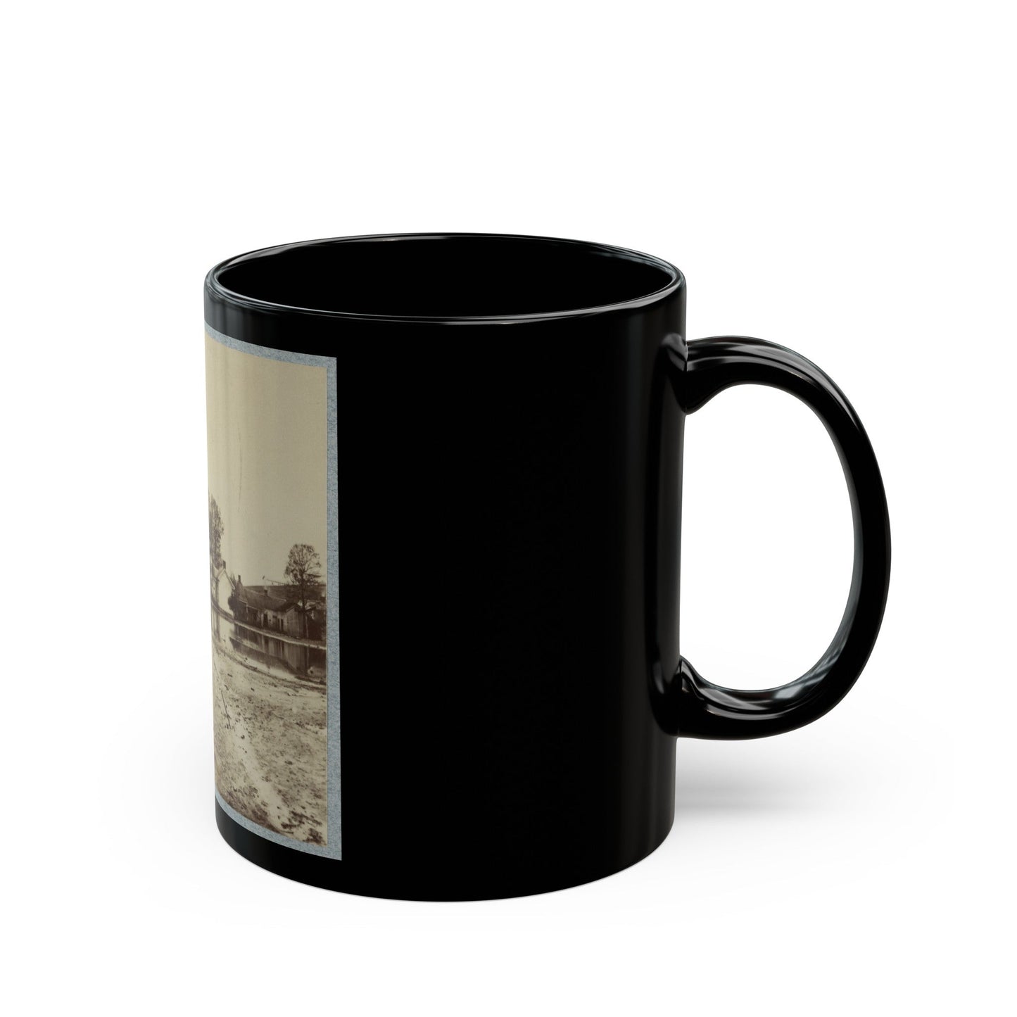 Houses In Flooded Area (U.S. Civil War) Black Coffee Mug-The Sticker Space