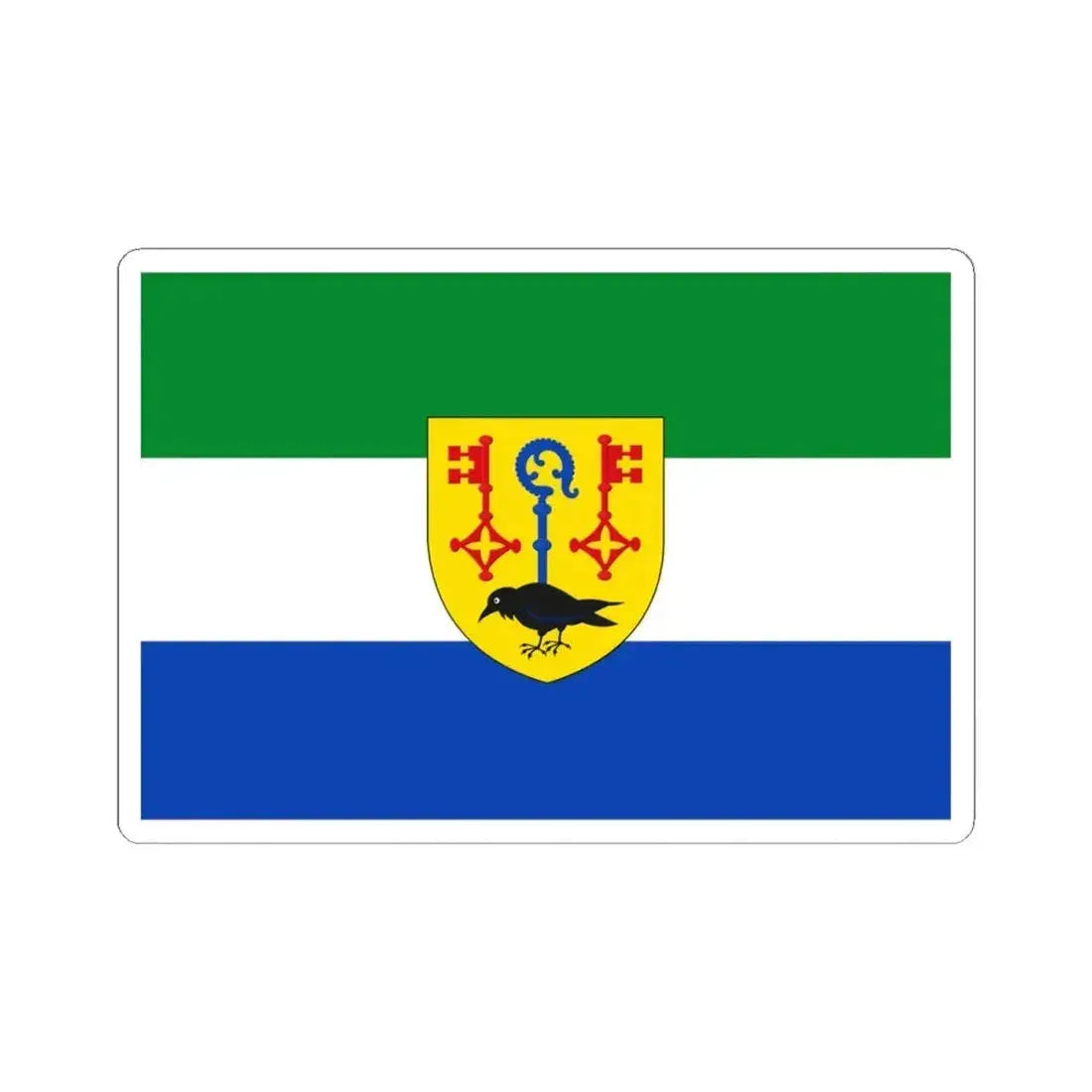 Houthulst vlag (Belgium) STICKER Vinyl Kiss-Cut Decal 4 Inch White - The Sticker Space