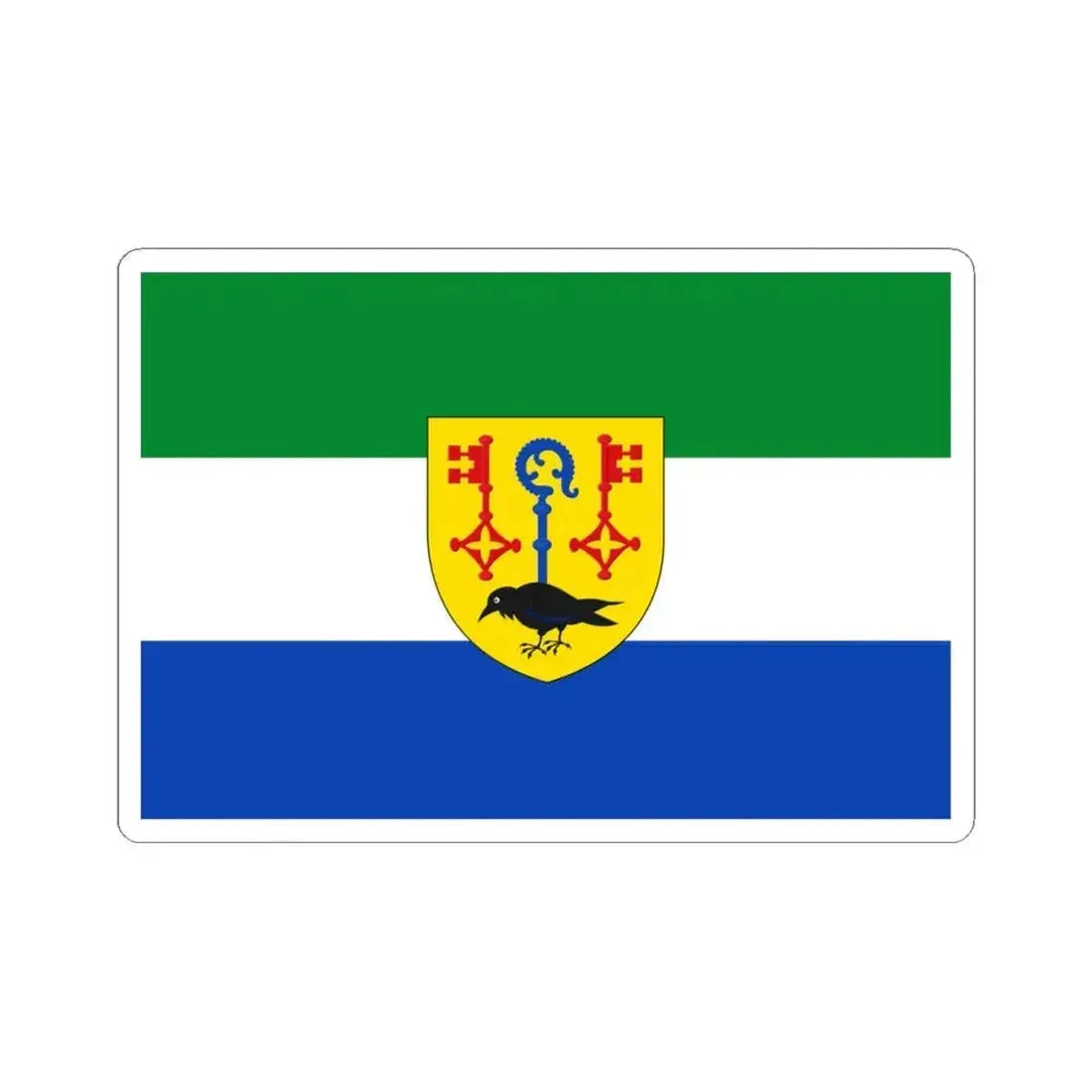 Houthulst vlag (Belgium) STICKER Vinyl Kiss-Cut Decal 6 Inch White - The Sticker Space