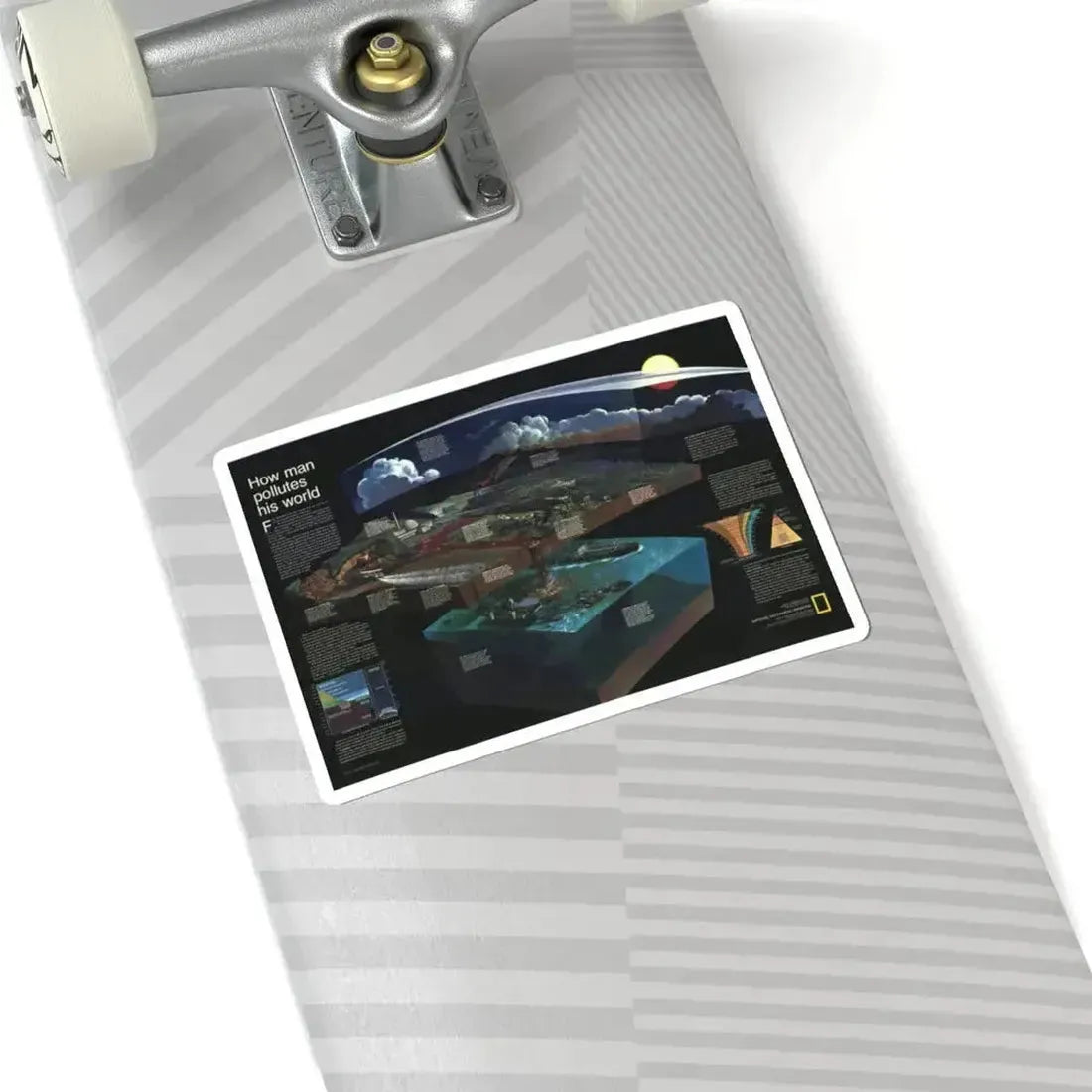 How Man Pollutes His World (1970) (Map) STICKER Vinyl Kiss-Cut Decal - The Sticker Space