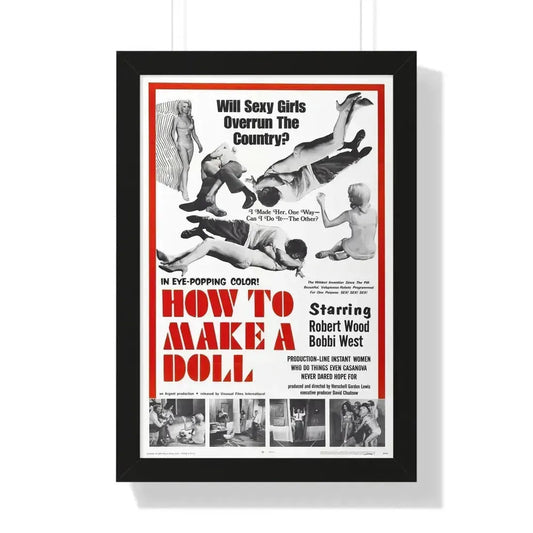 HOW TO MAKE A DOLL 1968 - Framed Movie Poster 16″ x 24″ Black - The Sticker Space