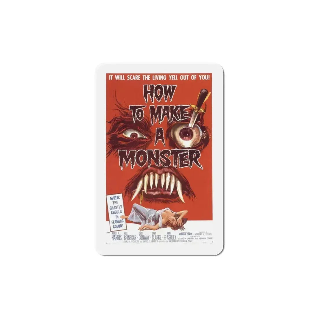 How to Make a Monster 1958 Movie Poster Refrigerator Magnet 5 Inch - The Sticker Space