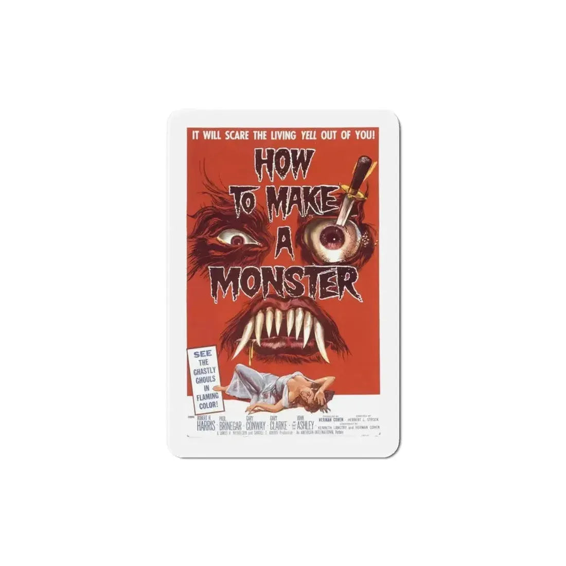 How to Make a Monster 1958 Movie Poster Refrigerator Magnet - The Sticker Space