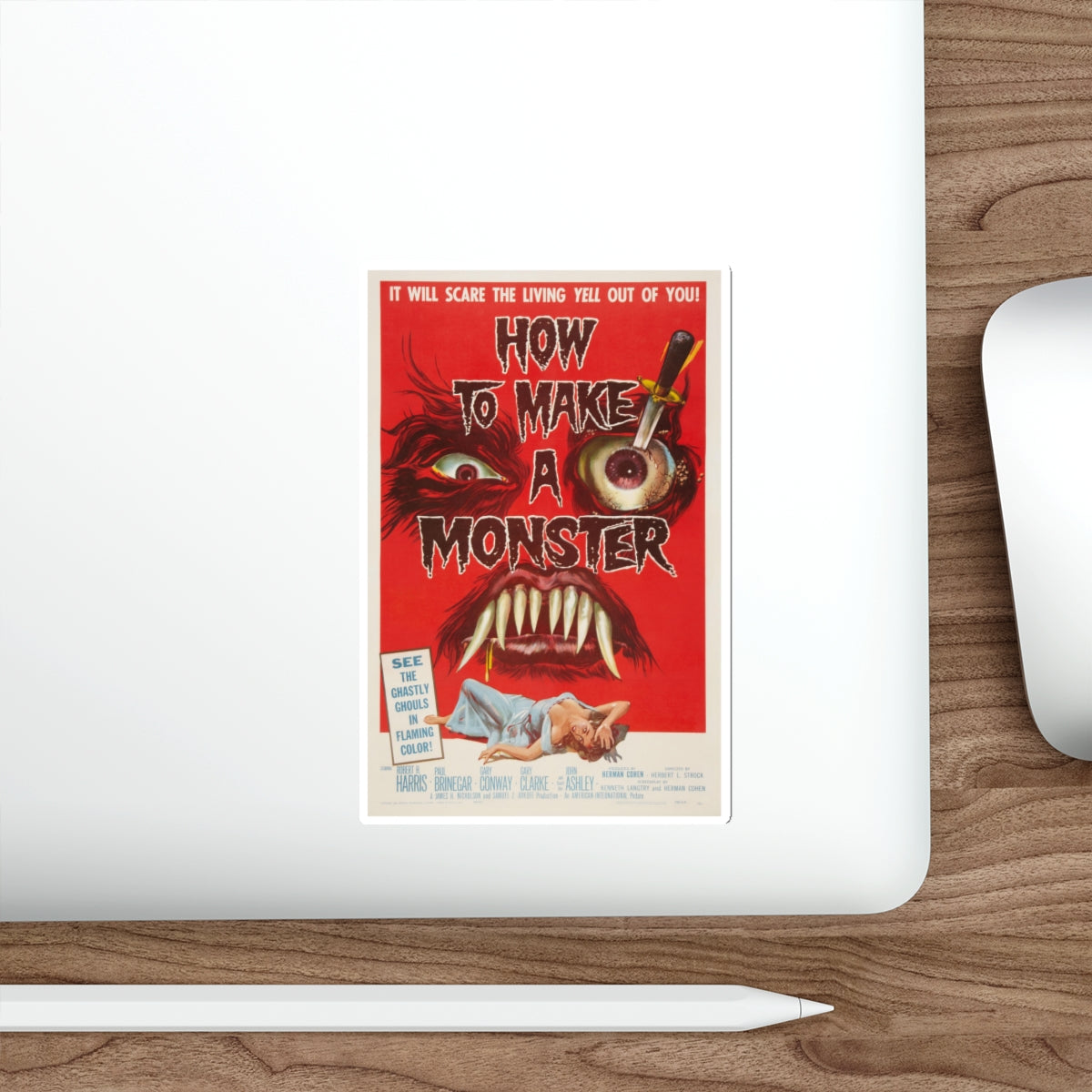 HOW TO MAKE A MONSTER 1958 Movie Poster STICKER Vinyl Die-Cut Decal-The Sticker Space