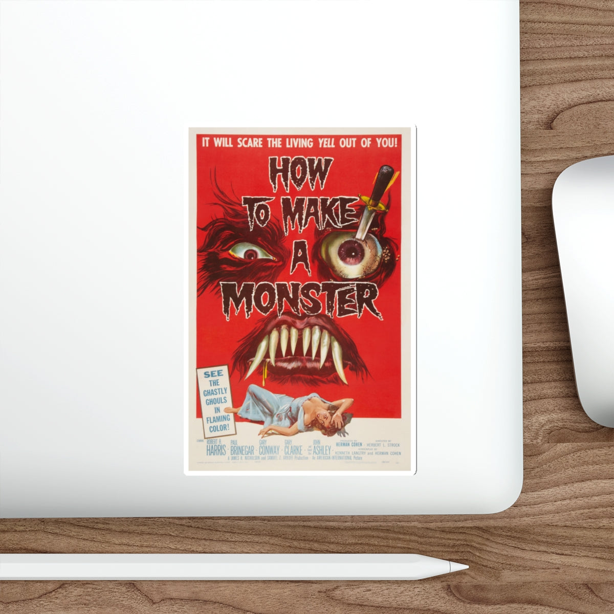 HOW TO MAKE A MONSTER 1958 Movie Poster STICKER Vinyl Die-Cut Decal-The Sticker Space