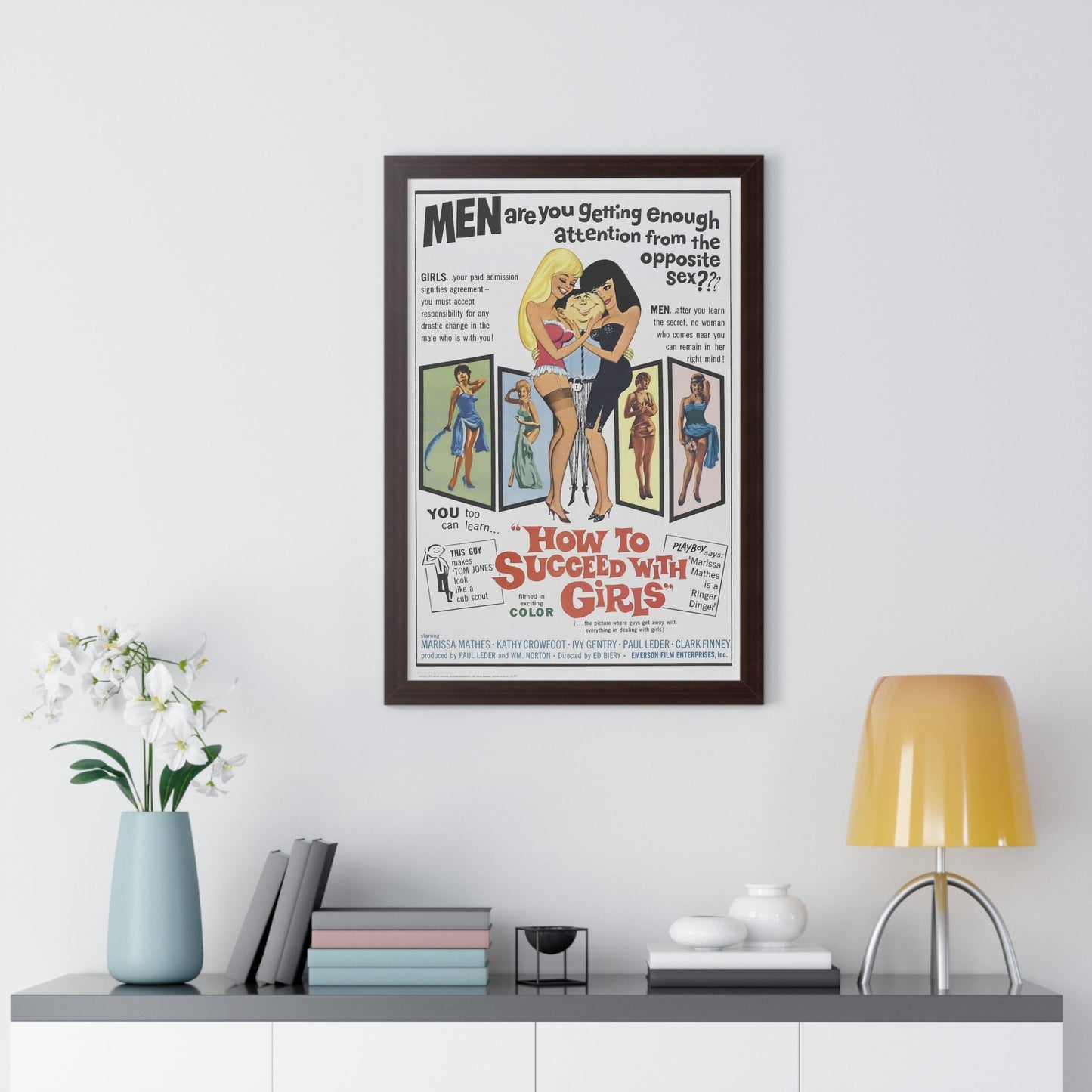 HOW TO SUCCEED WITH GIRLS 1964 - Framed Movie Poster-The Sticker Space