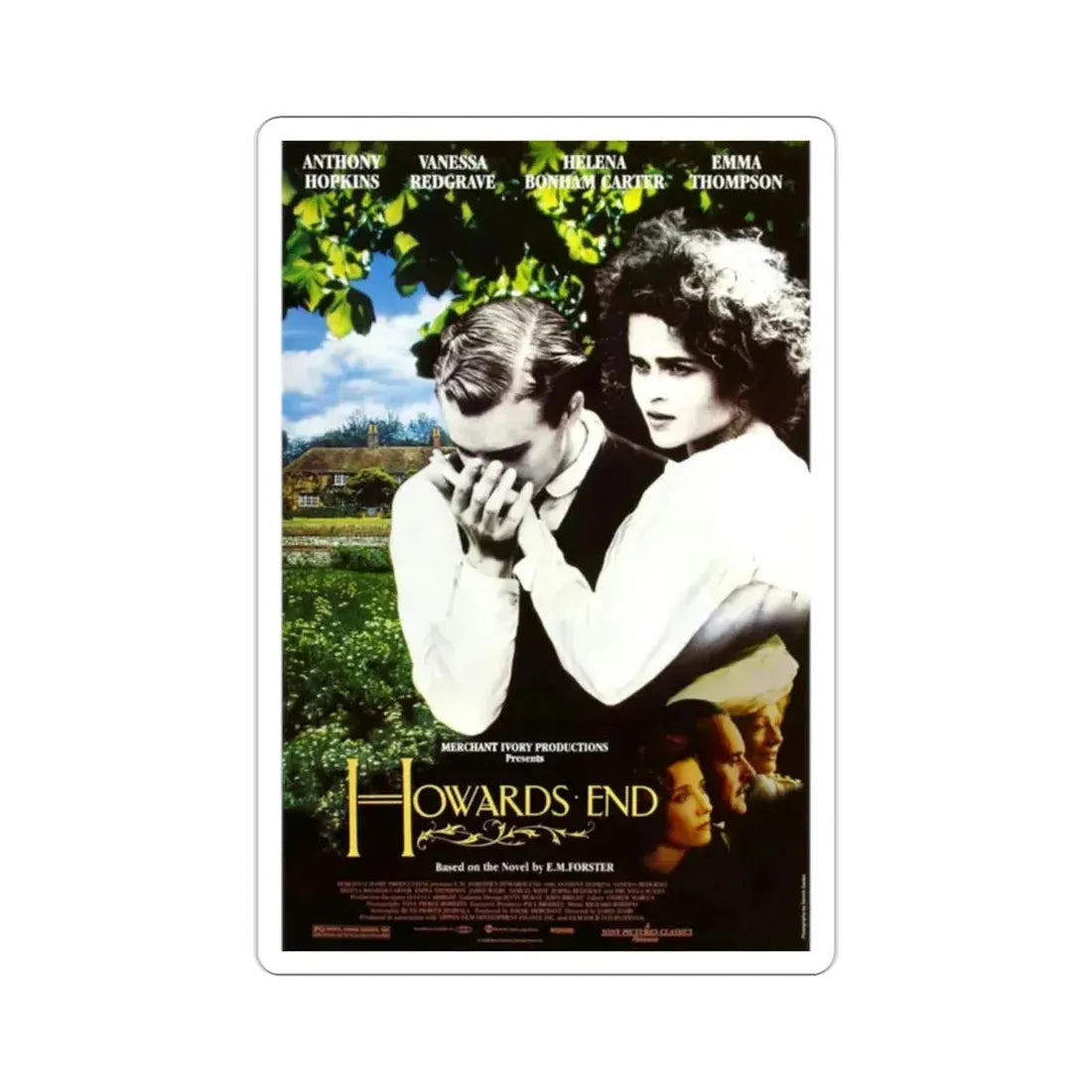 Howards End 1992 Movie Poster STICKER Vinyl Die-Cut Decal 2 Inch - The Sticker Space