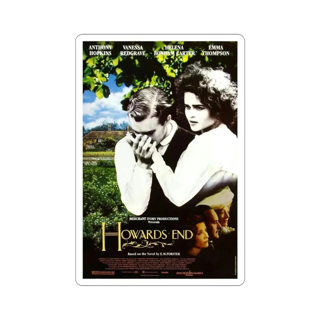 Howards End 1992 Movie Poster STICKER Vinyl Die-Cut Decal 4 Inch - The Sticker Space